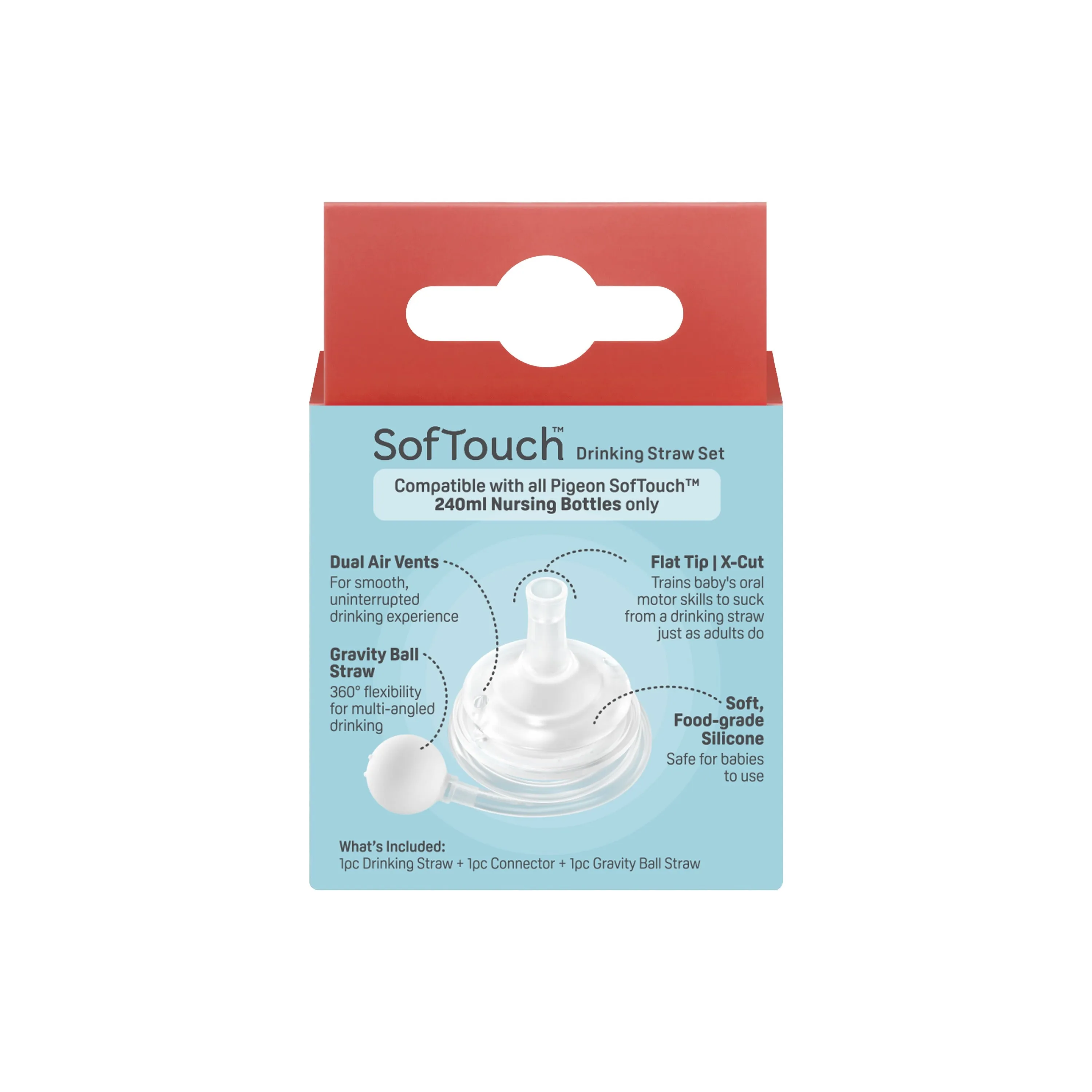 Pigeon Softouch Drinking Straw Set (12M )