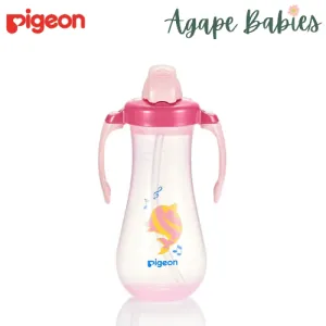 Pigeon Tall Straw Bottle Dolphin - Pink