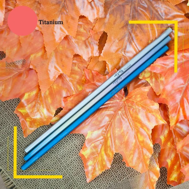 Portable Straight And Bend Titanium Drinking Straws For Camping Kitchen Outdoor