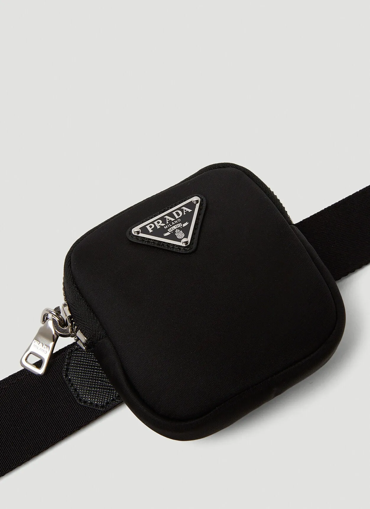 Prada Black Re-Nylon Logo Pouch Belt Bag