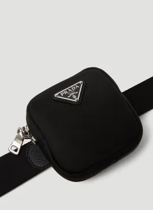 Prada Black Re-Nylon Logo Pouch Belt Bag