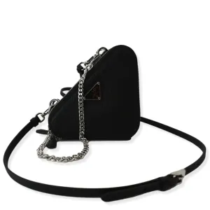 PRADA Mini Saffiano Leather Pouch Crossbody Bag Black