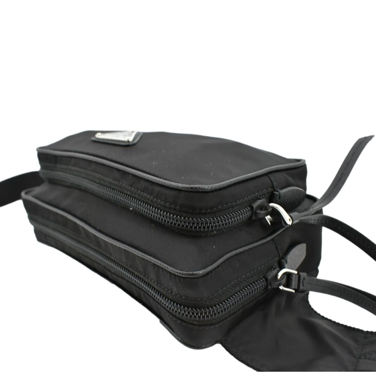 PRADA Re-Nylon Leather Belt Bag Black