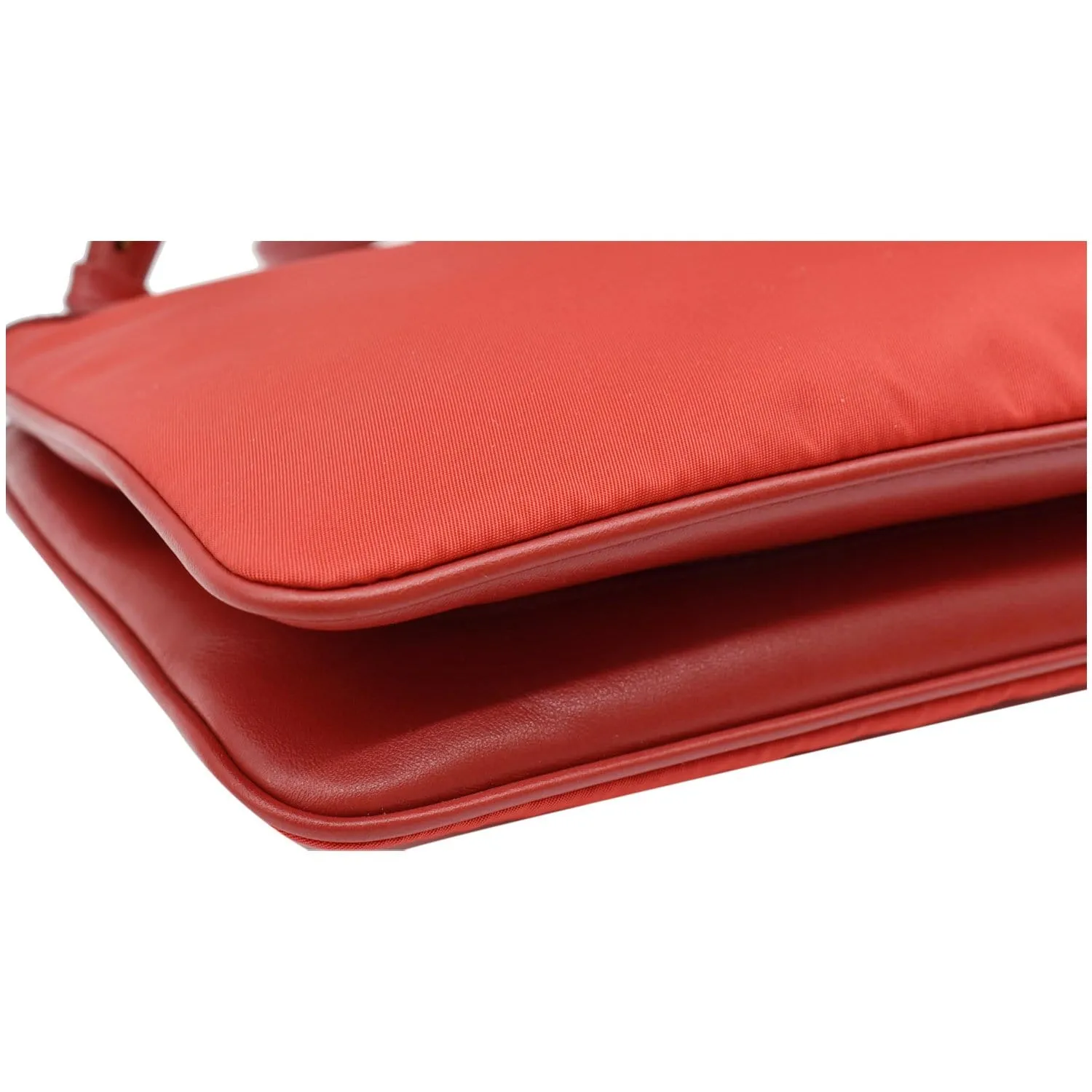 PRADA Tessuto Bandoliera Double Zip Nylon Crossbody Bag Red
