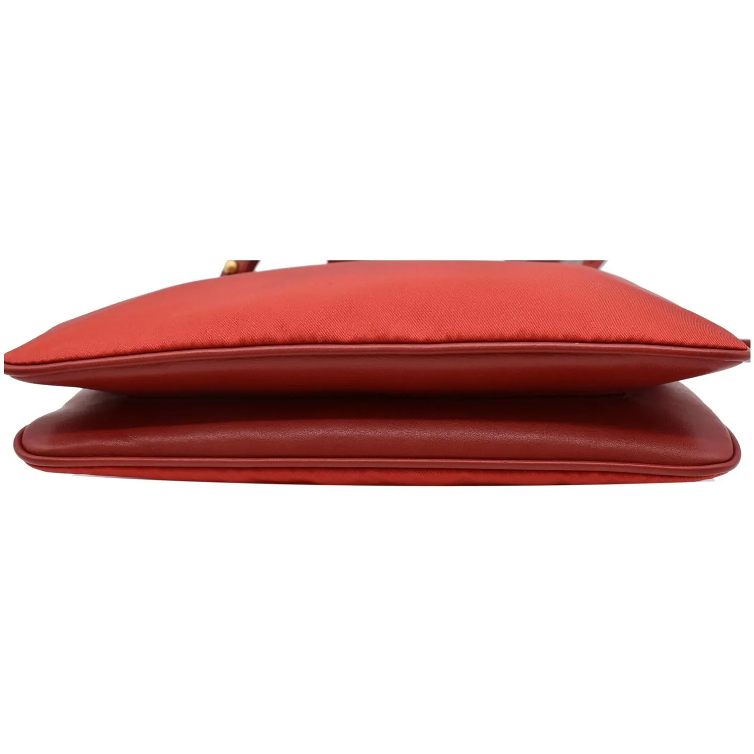 PRADA Tessuto Bandoliera Double Zip Nylon Crossbody Bag Red