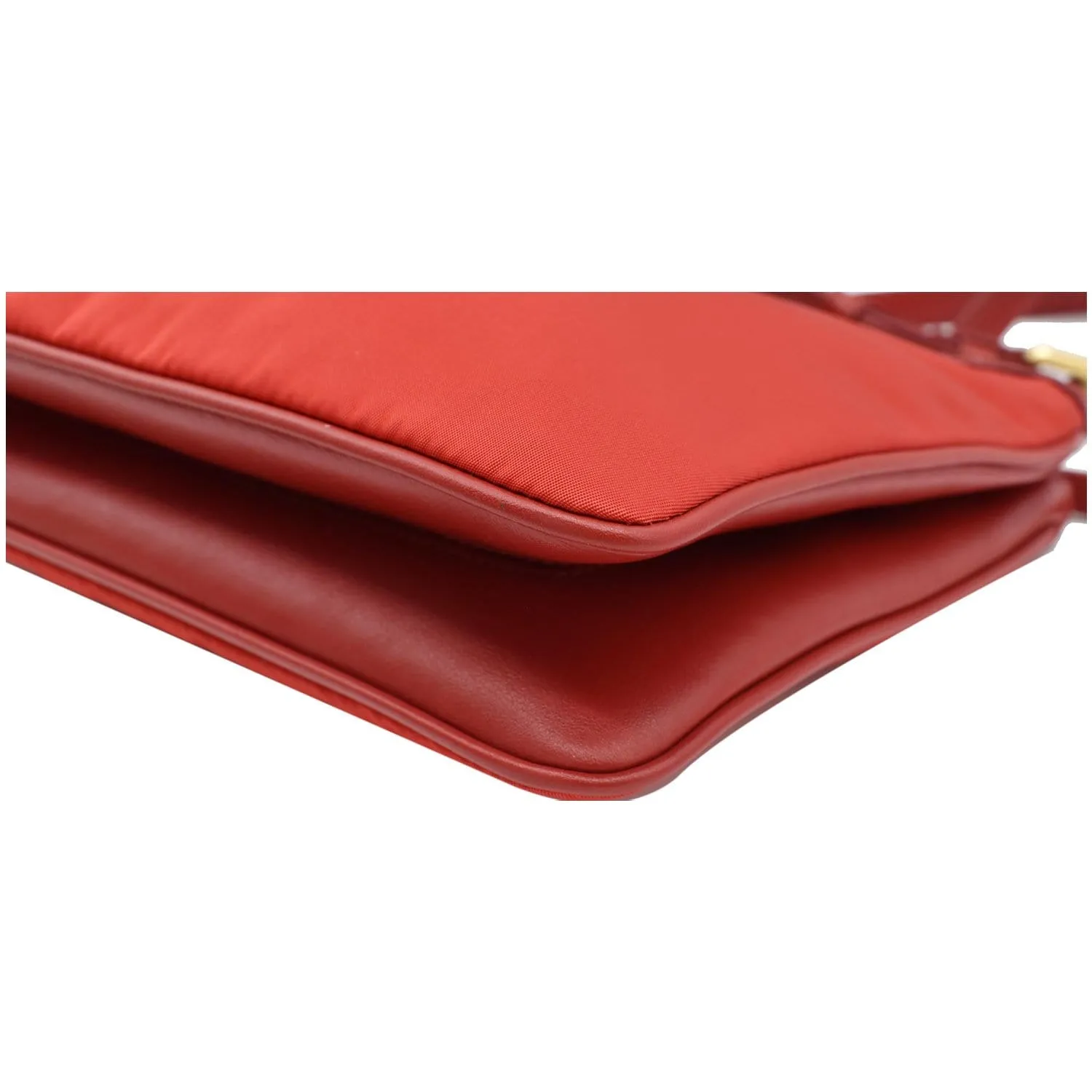 PRADA Tessuto Bandoliera Double Zip Nylon Crossbody Bag Red