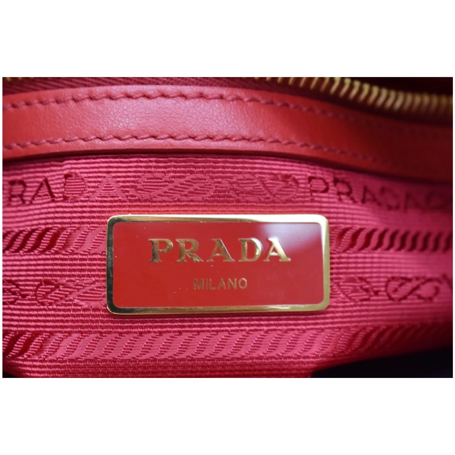 PRADA Tessuto Bandoliera Double Zip Nylon Crossbody Bag Red