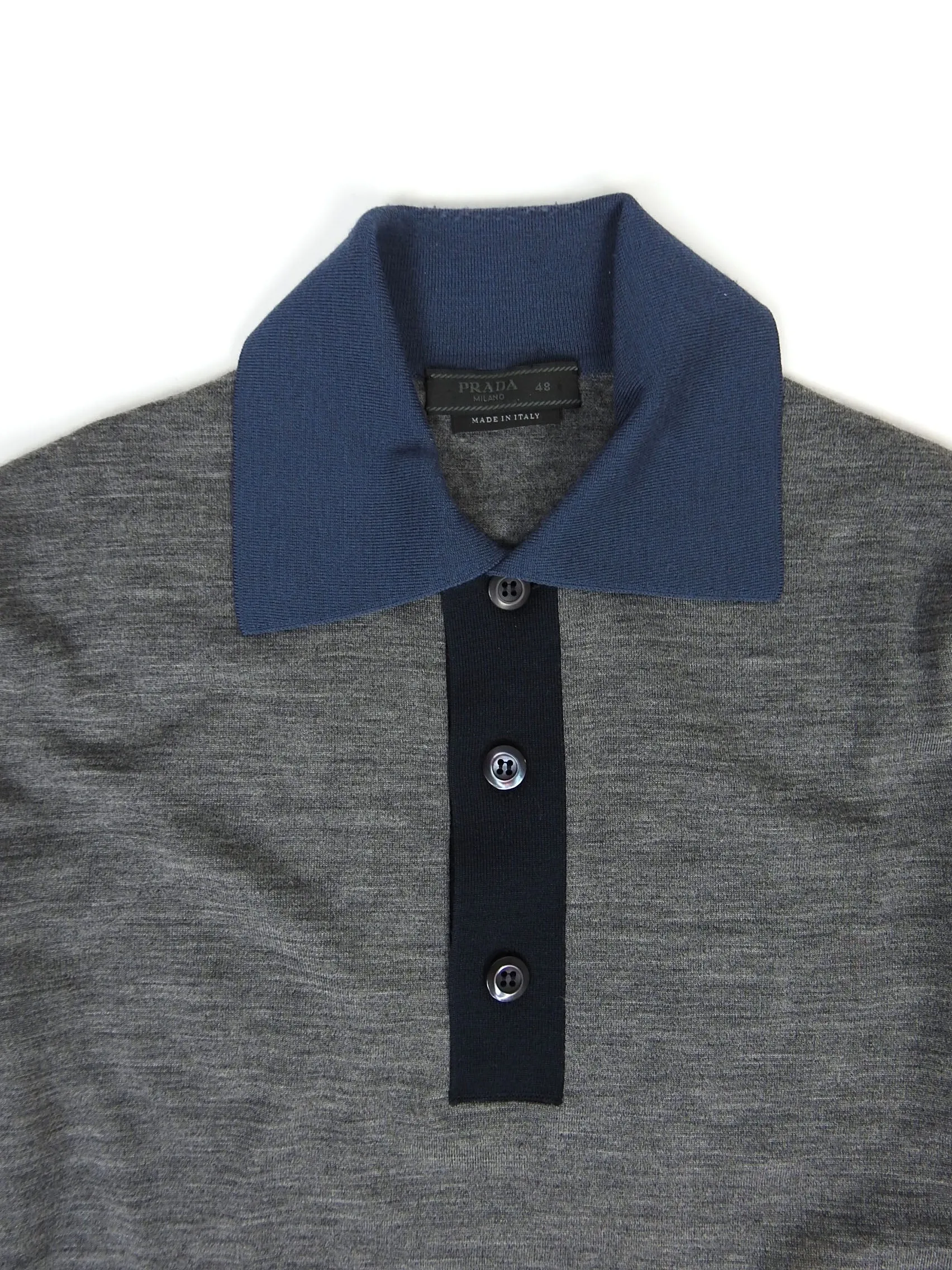 Prada Wool Longsleeve Polo Size 48
