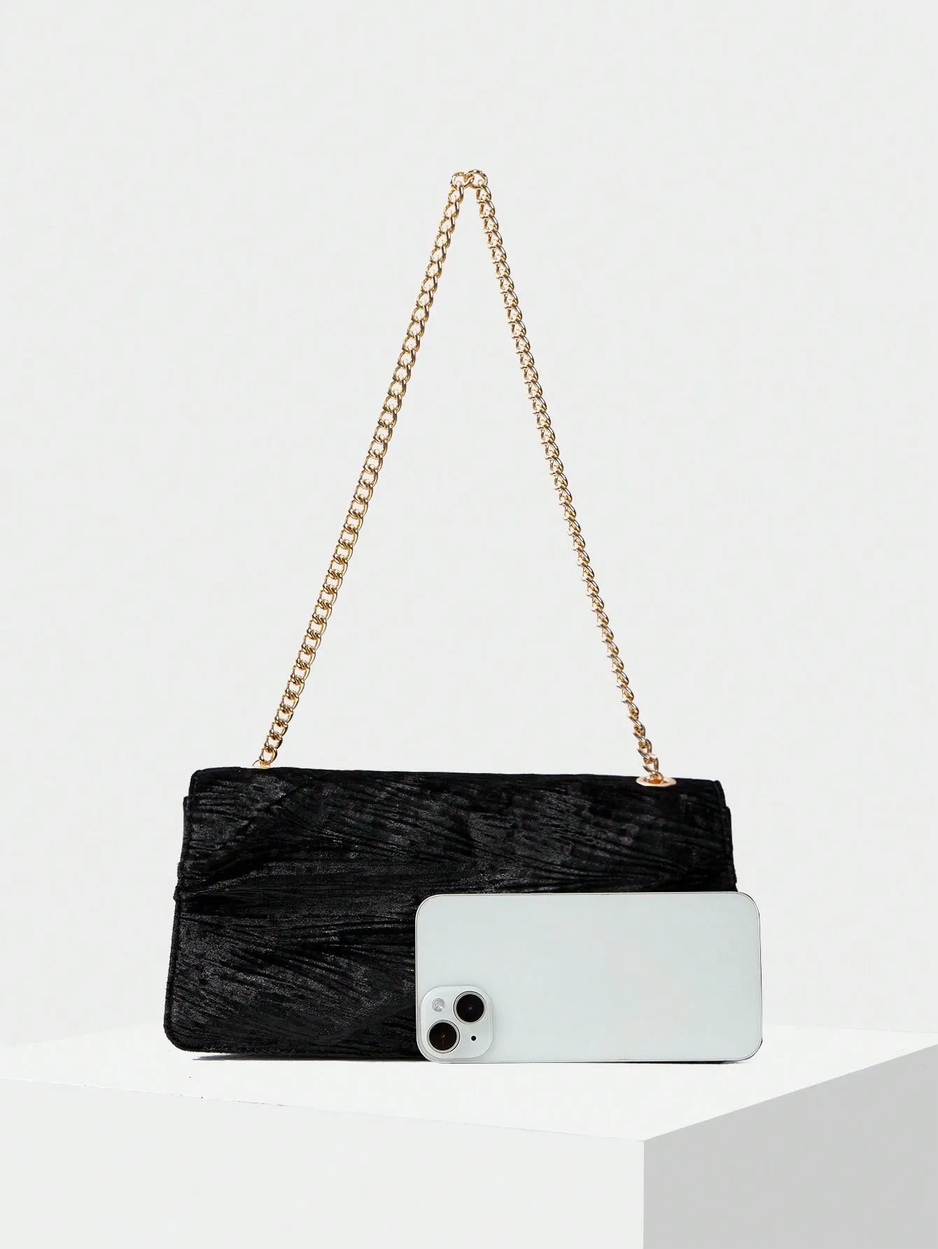 Premium Textured Velvet Chain Bag