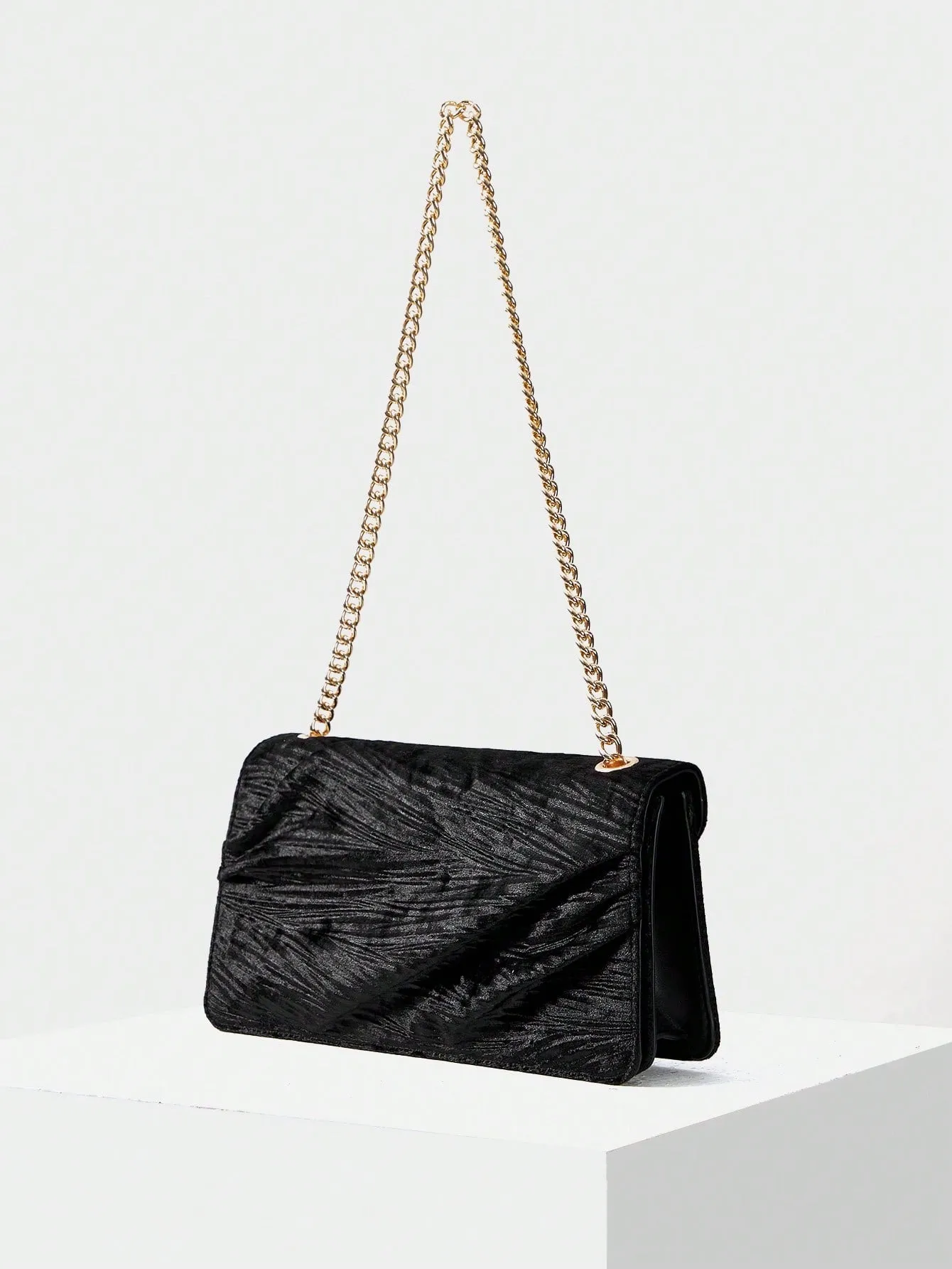 Premium Textured Velvet Chain Bag