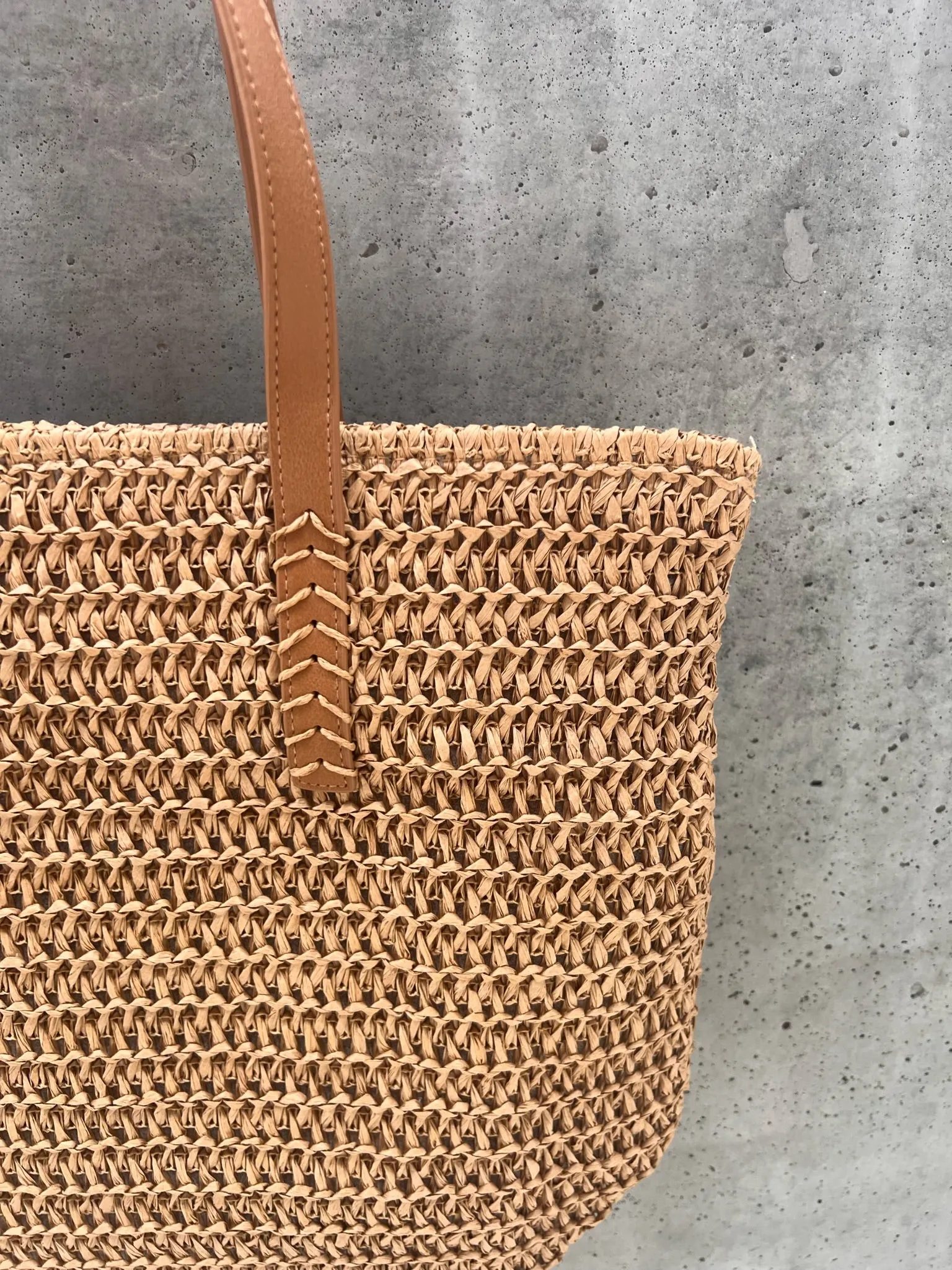 Print The Dream Straw Woven Beach Bag