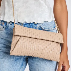 Priscilla Woven Clutch | Nude