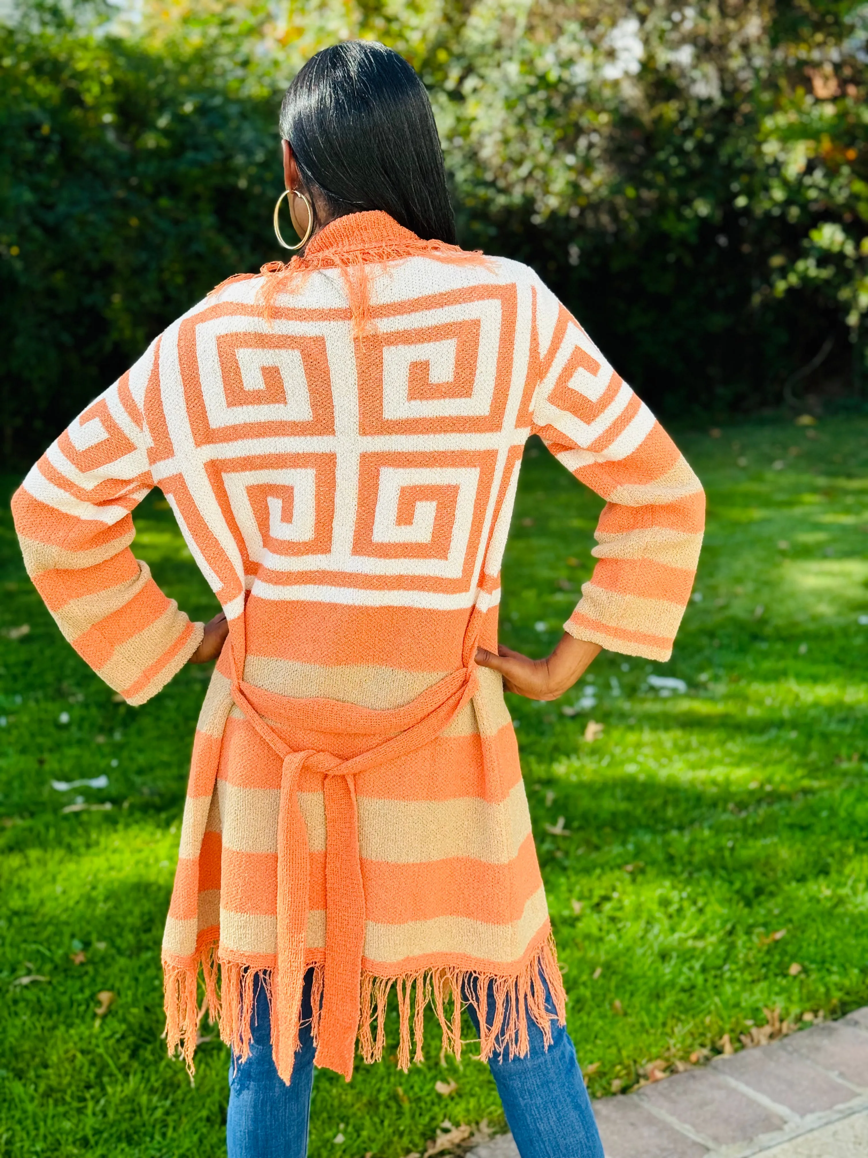 Pumpkin Spice Belted Cardigan
