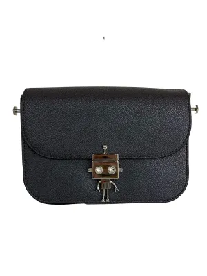 Purple Holographic Robot Detail Push Lock Crossbody