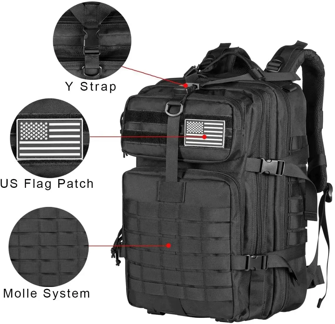 QT&QY Tactical 30/45L Backpack for Hiking and Outdoor Adventures