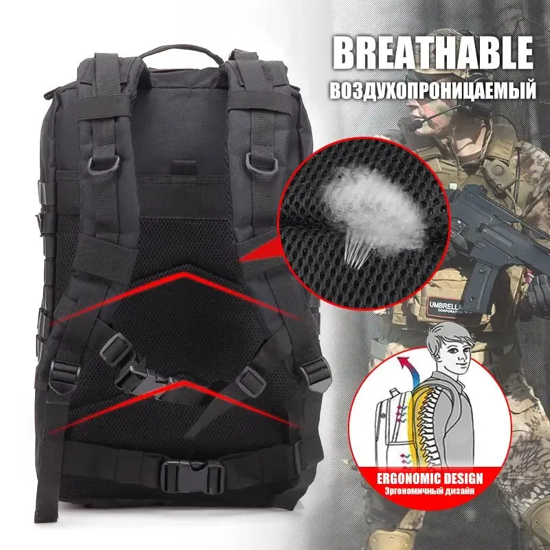 QT&QY Tactical 30/45L Backpack for Hiking and Outdoor Adventures
