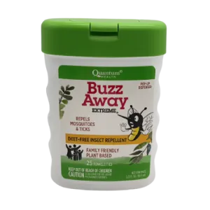 Quantum Health Buzz Away Extreme Towelettes Pop-Up Dispenser 25 ct