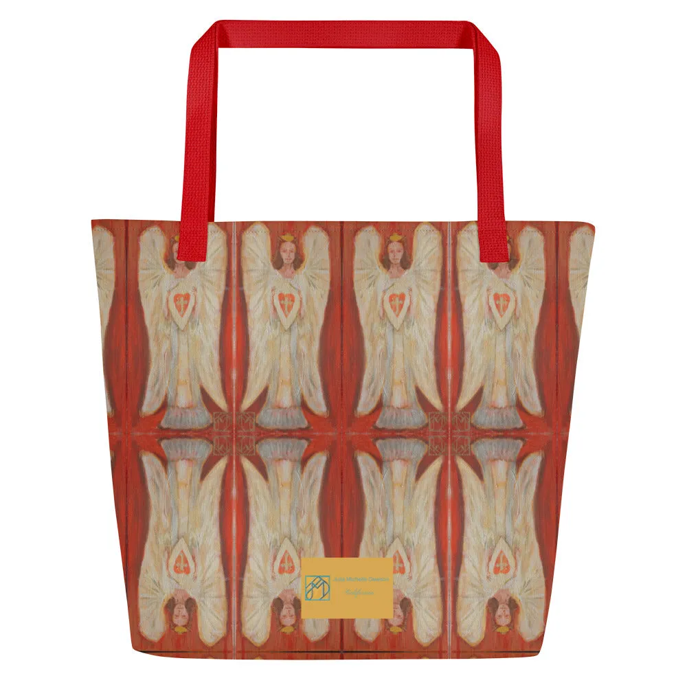 "Angel - Coral" Large Tote Bag