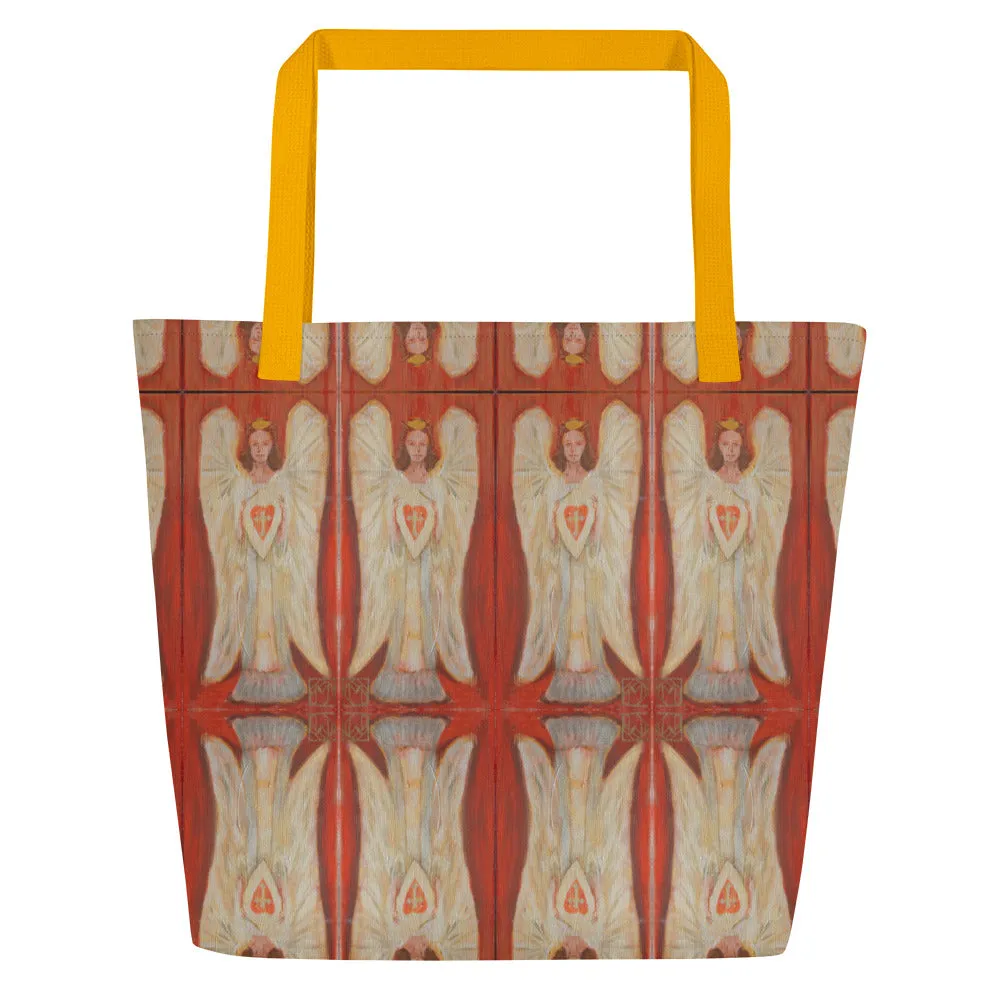 "Angel - Coral" Large Tote Bag