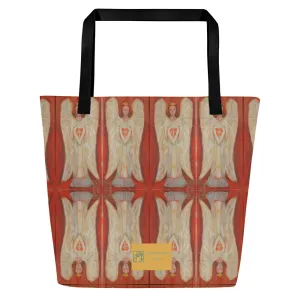 "Angel - Coral" Large Tote Bag
