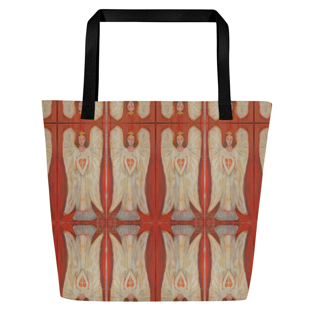 "Angel - Coral" Large Tote Bag