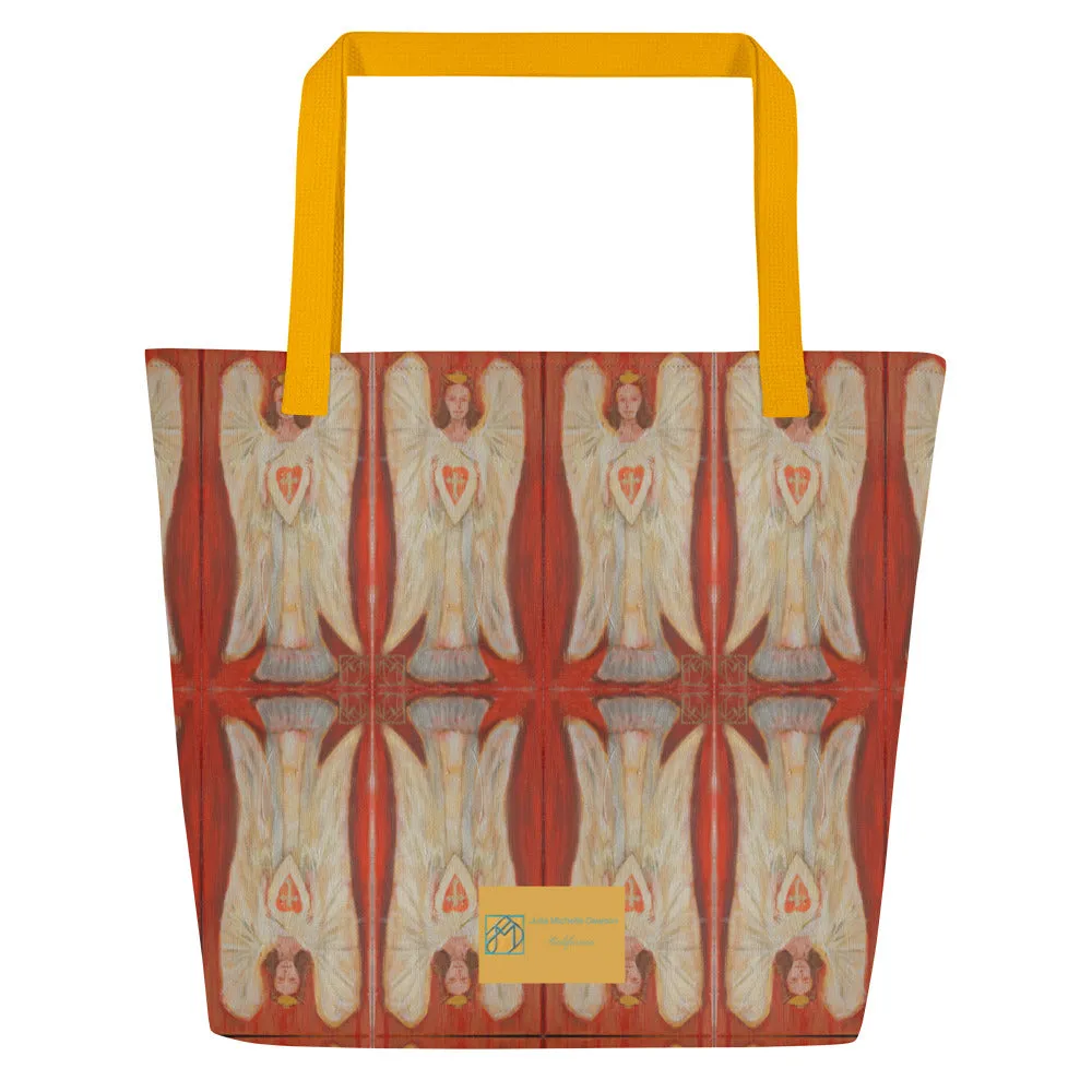 "Angel - Coral" Large Tote Bag
