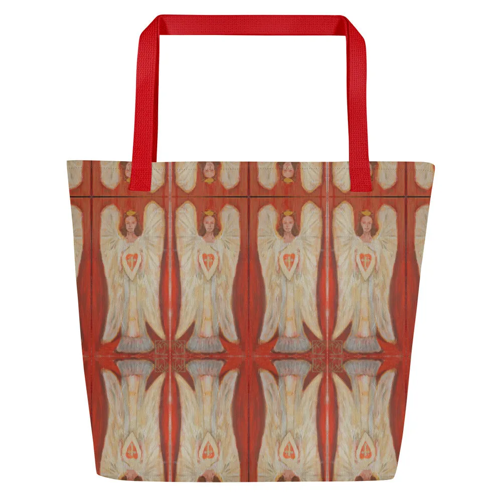 "Angel - Coral" Large Tote Bag