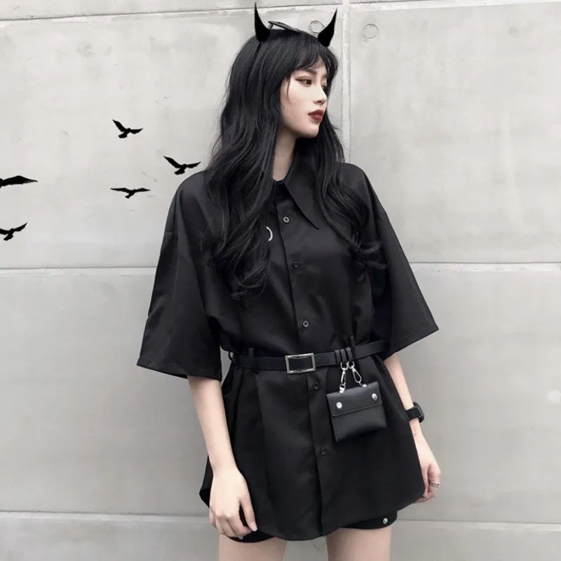 "BLACK" SHIRT WITH BELT BAG K070201