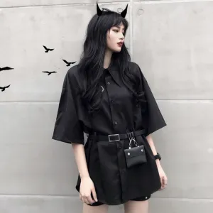 "BLACK" SHIRT WITH BELT BAG K070201