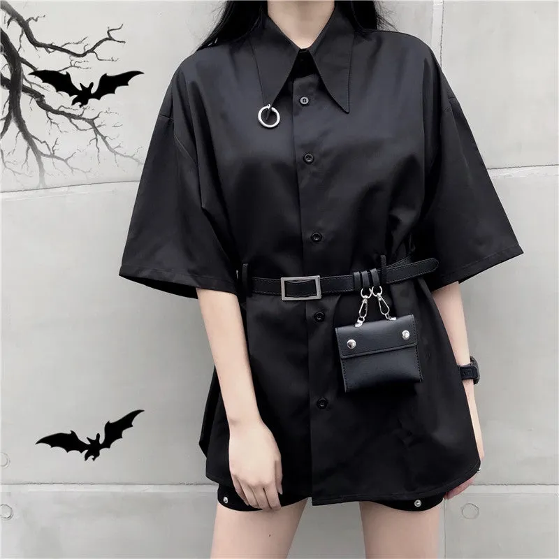 "BLACK" SHIRT WITH BELT BAG K070201