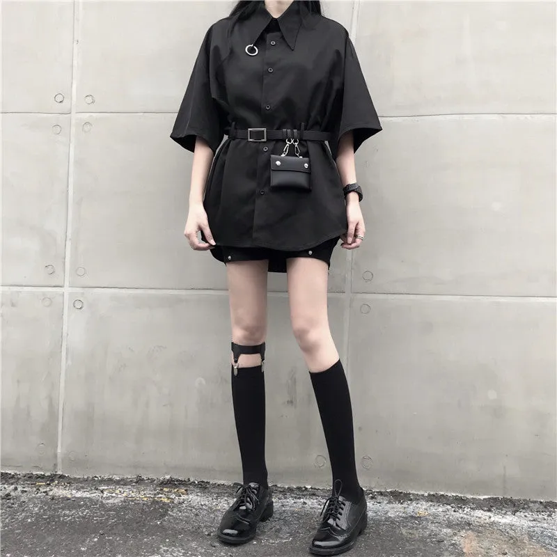 "BLACK" SHIRT WITH BELT BAG K070201