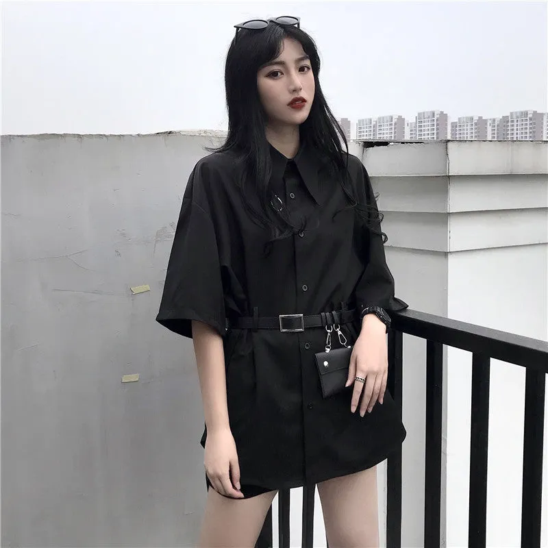 "BLACK" SHIRT WITH BELT BAG K070201