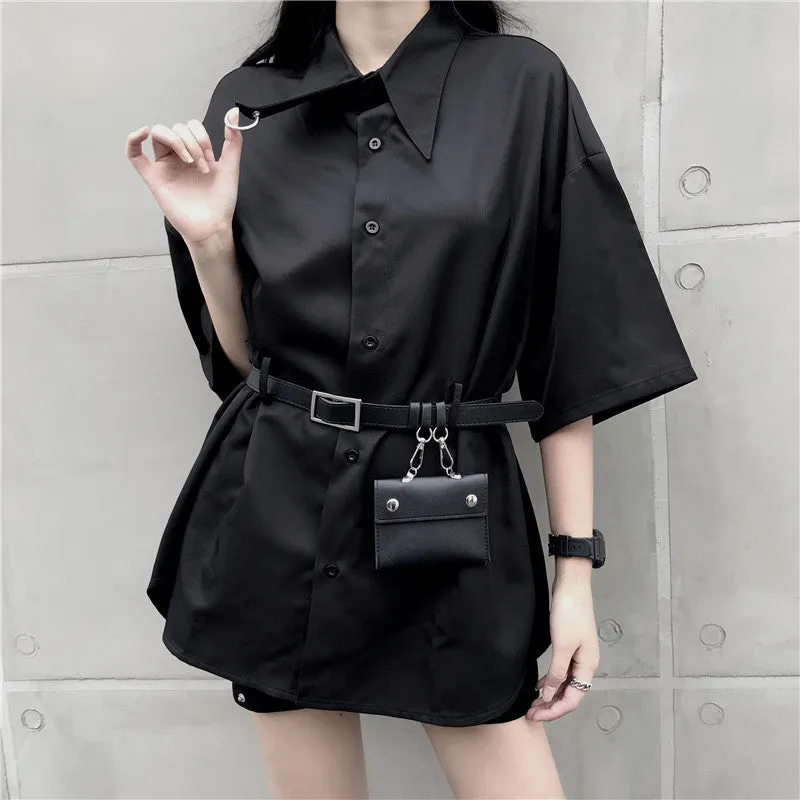 "BLACK" SHIRT WITH BELT BAG K070201