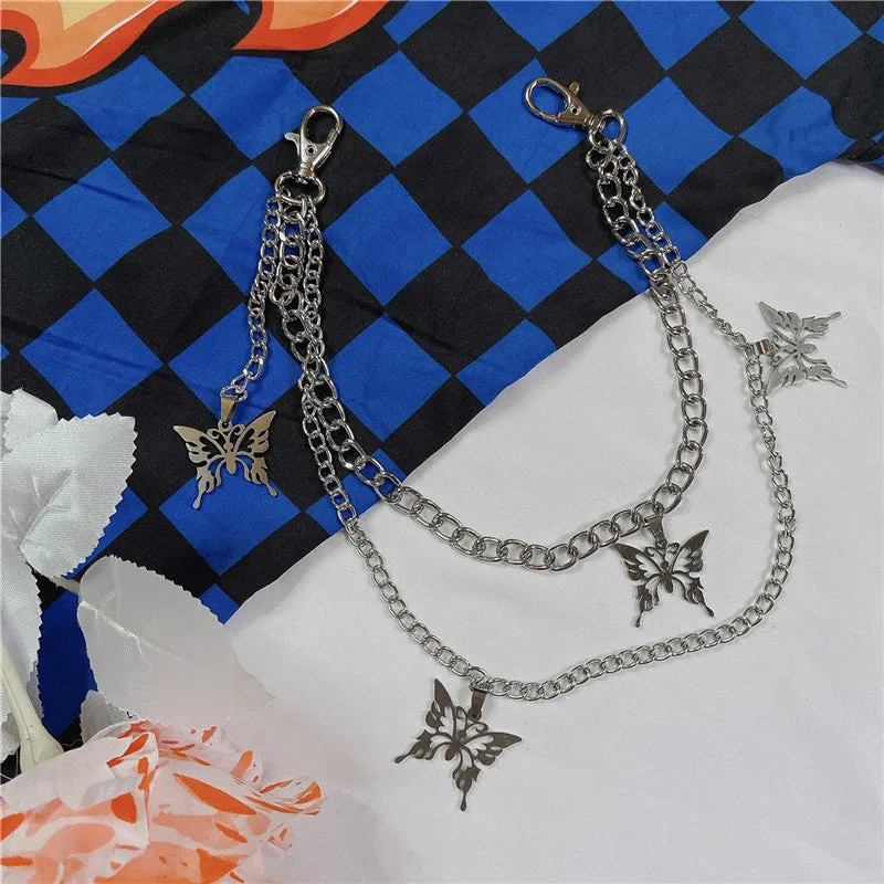 "BUTTERFLY HIP HOP" BELT PANTS CHAIN D070401