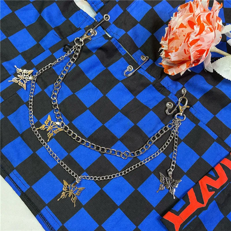 "BUTTERFLY HIP HOP" BELT PANTS CHAIN D070401