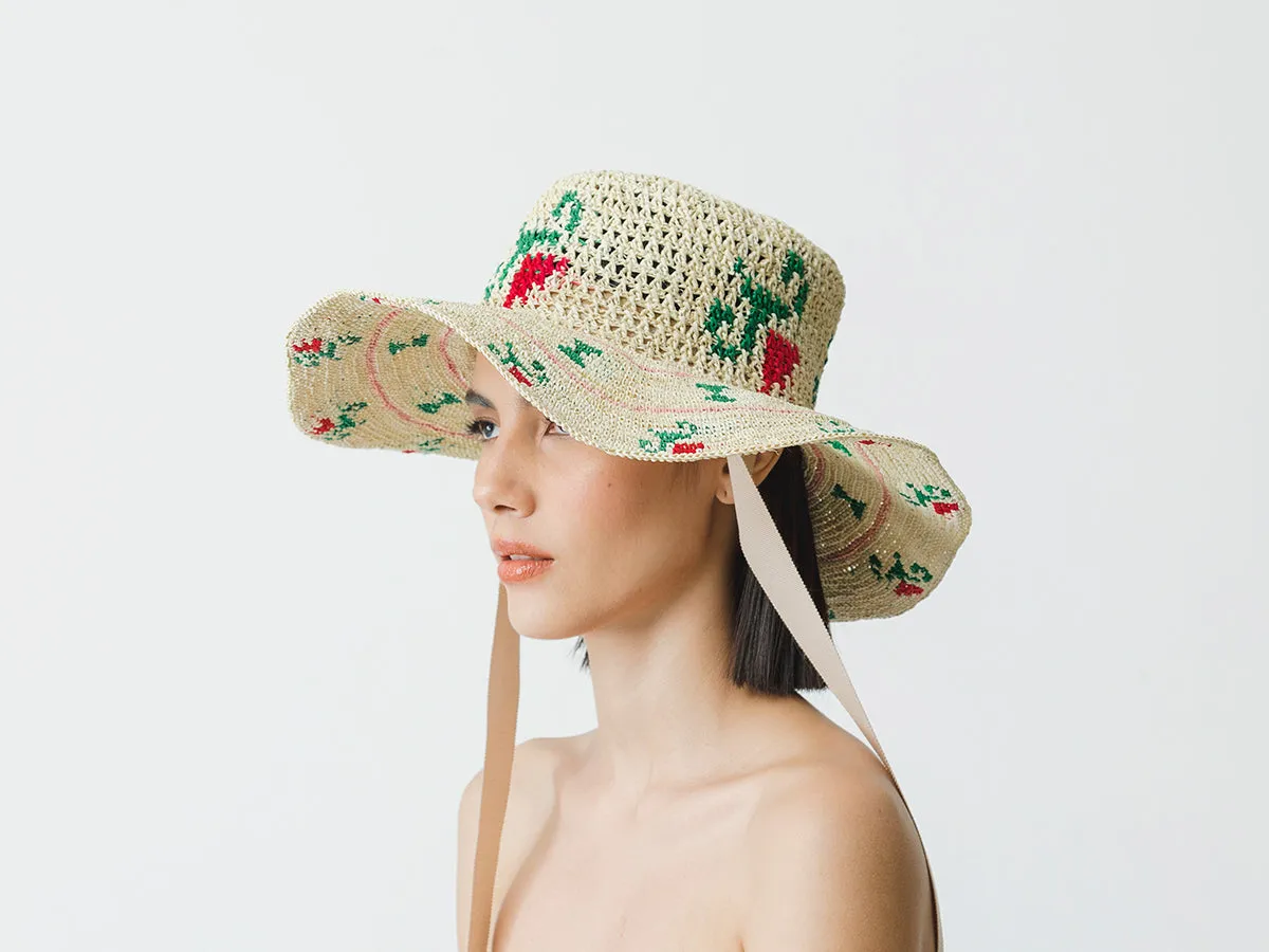 "Flowers" Hippie Long Brim Crochet