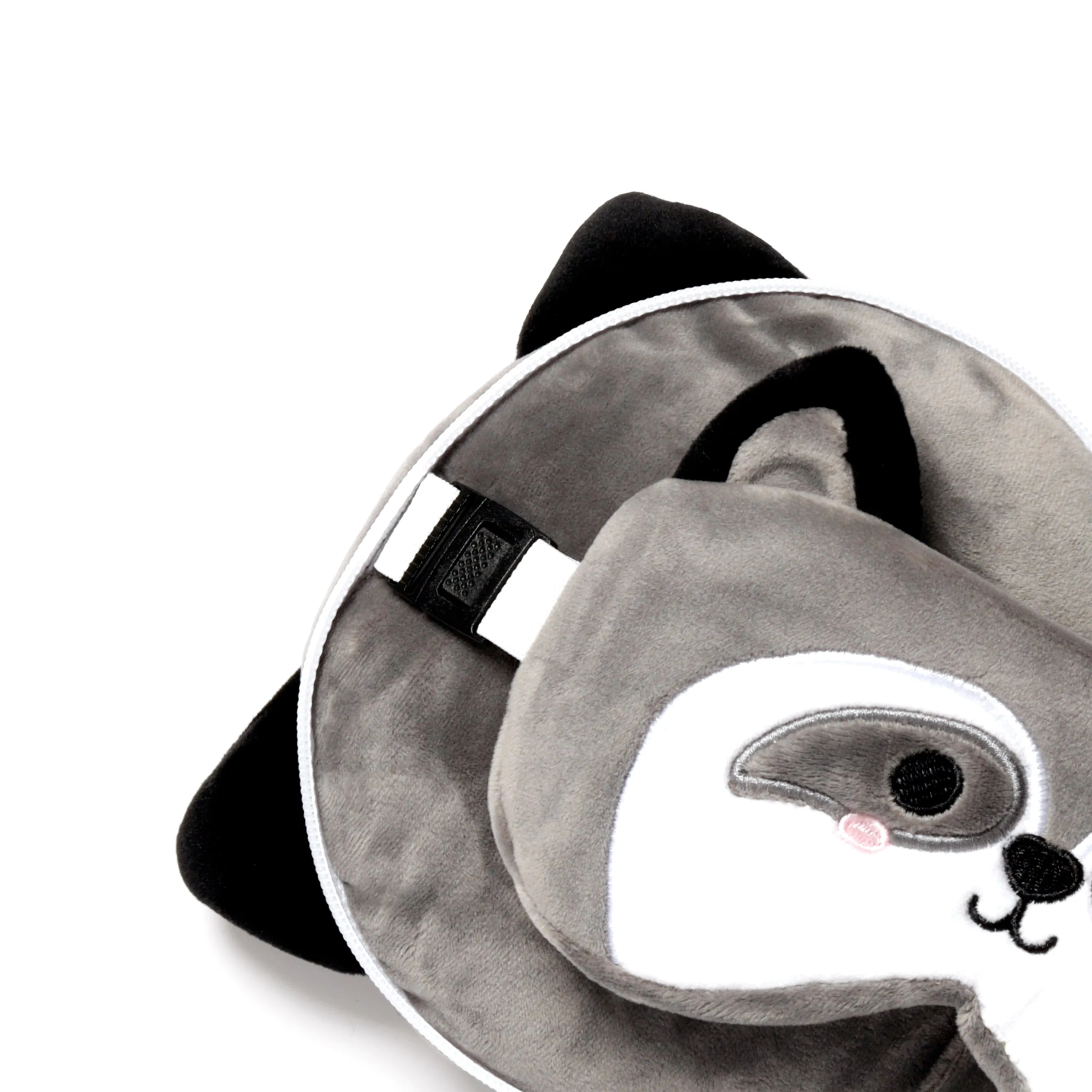 Raccoon Relaxeazzz Plush Round Travel Pillow & Eye Mask Set