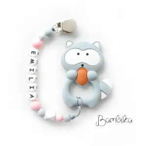 Raccoon Teether | Personalized | Emilia