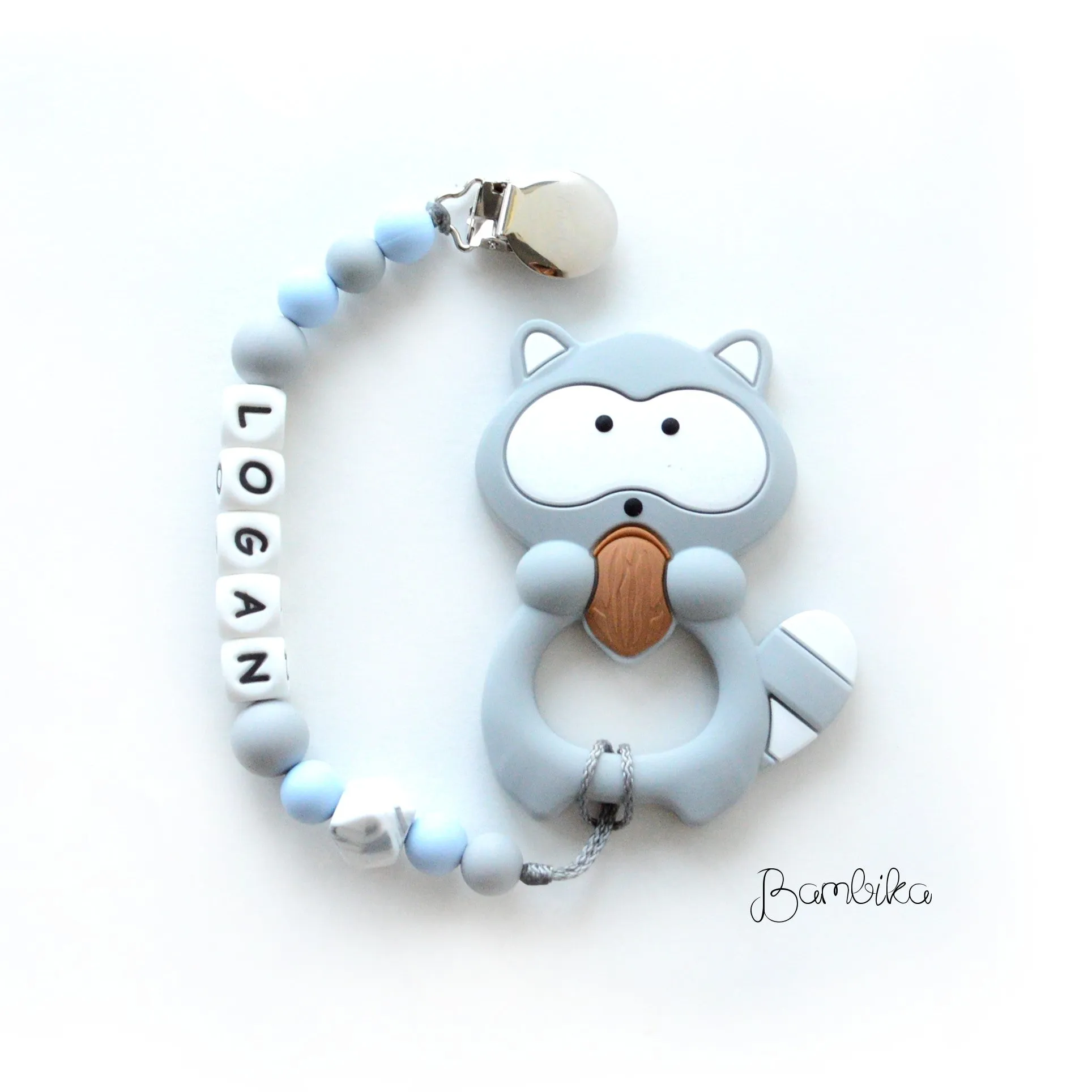 Raccoon Teether | Personalized | Logan