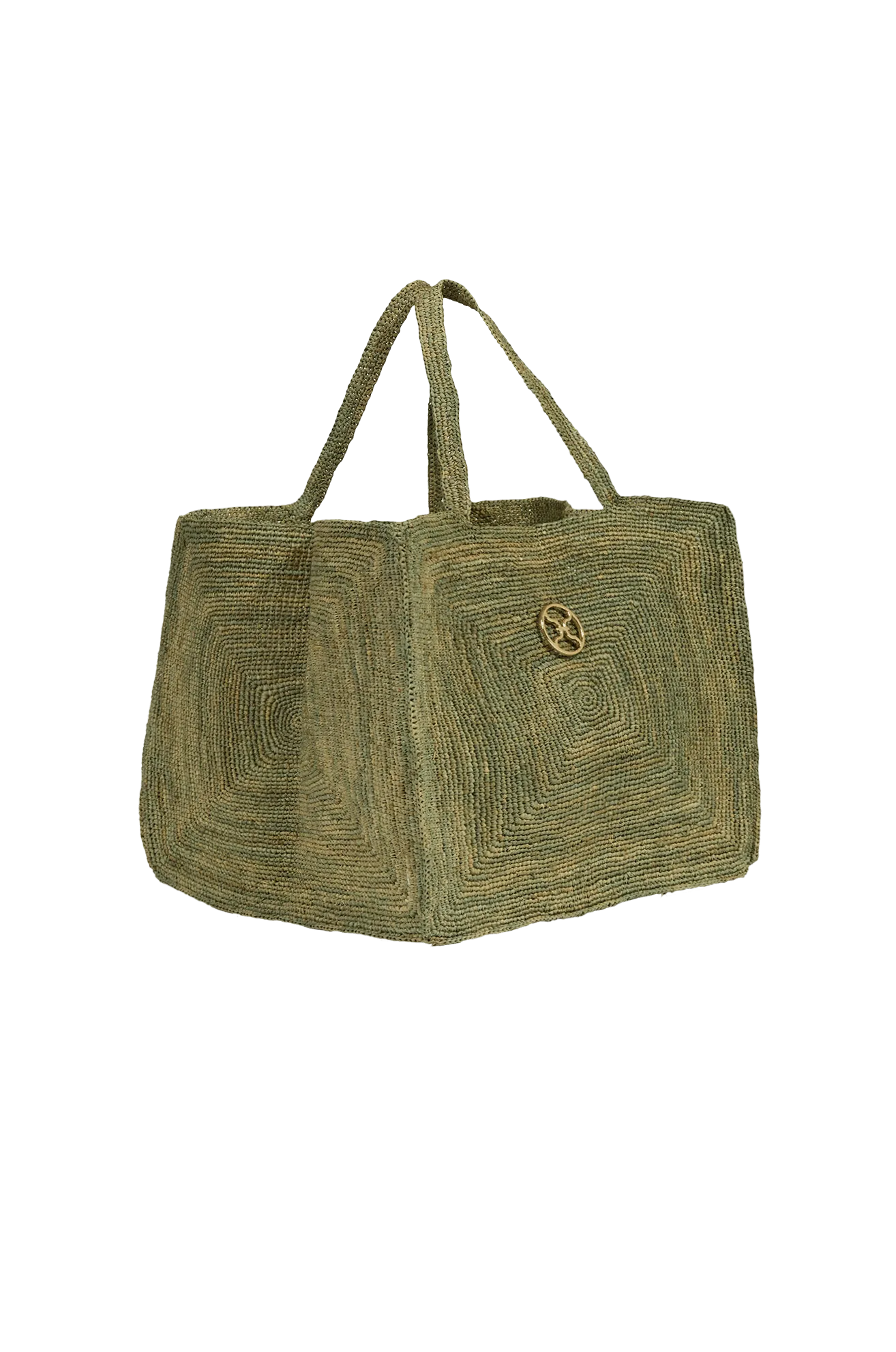 Raffia Pyramid Bag - Green