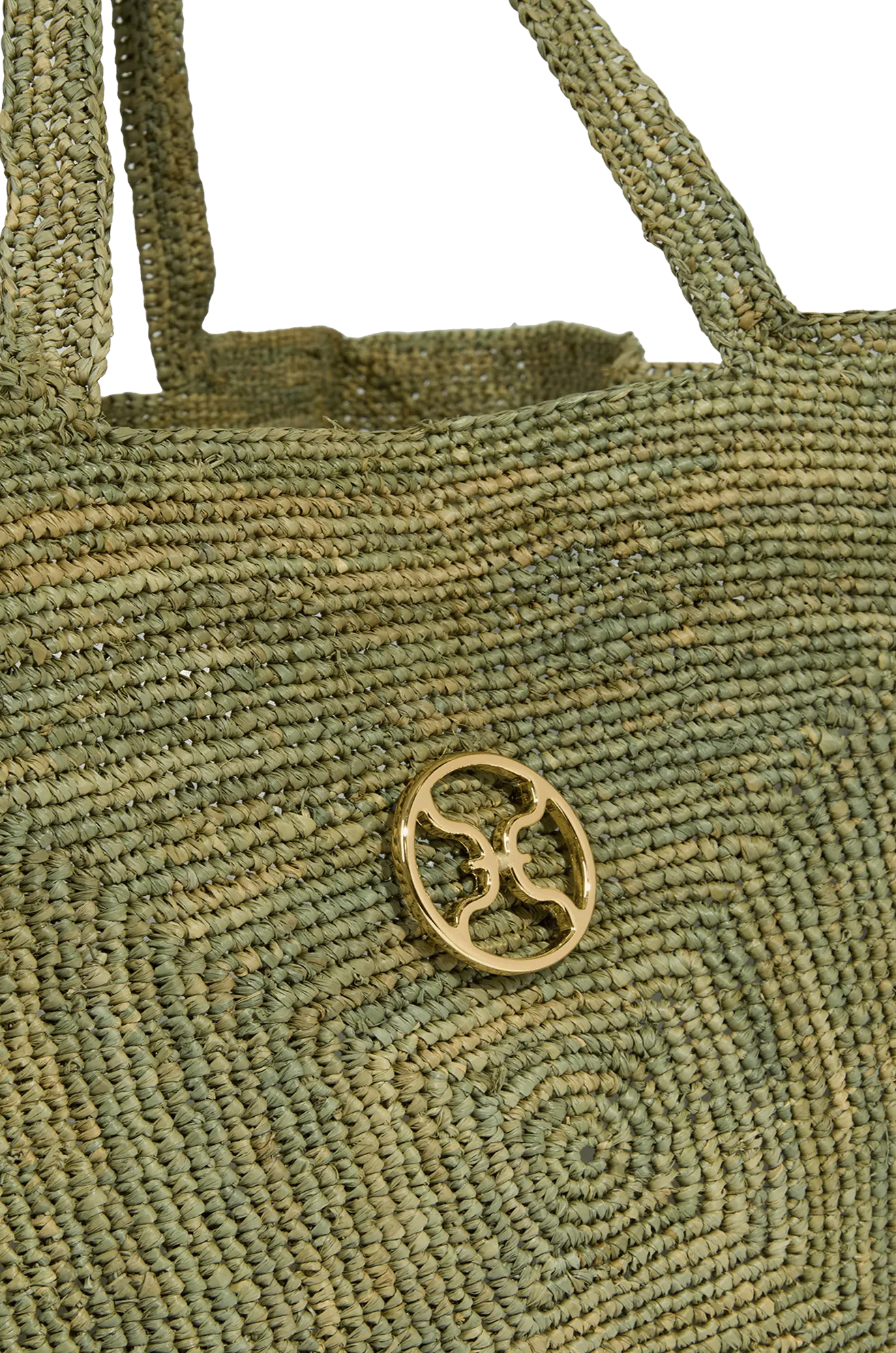 Raffia Pyramid Bag - Green