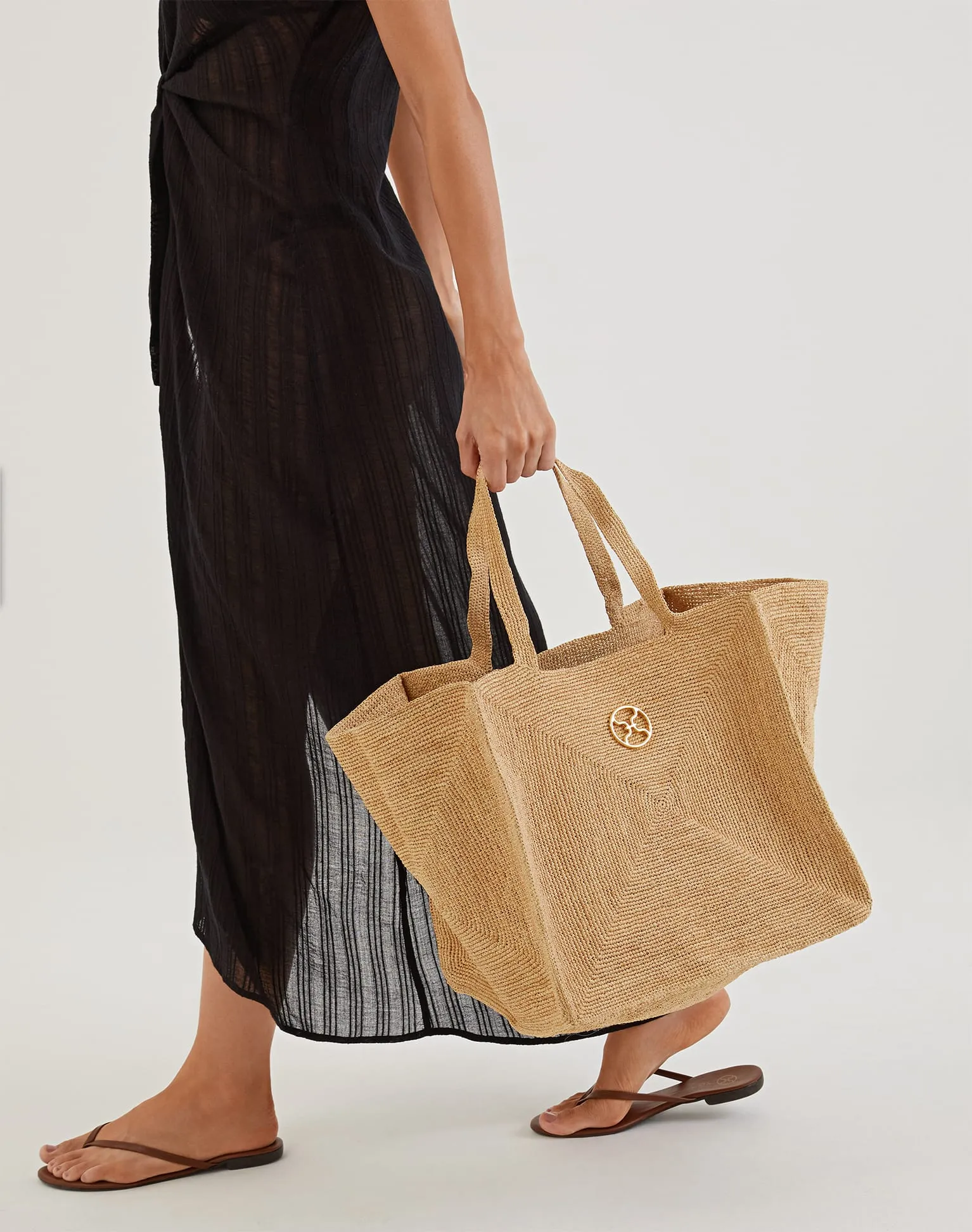 Raffia Pyramid Bag - Natural