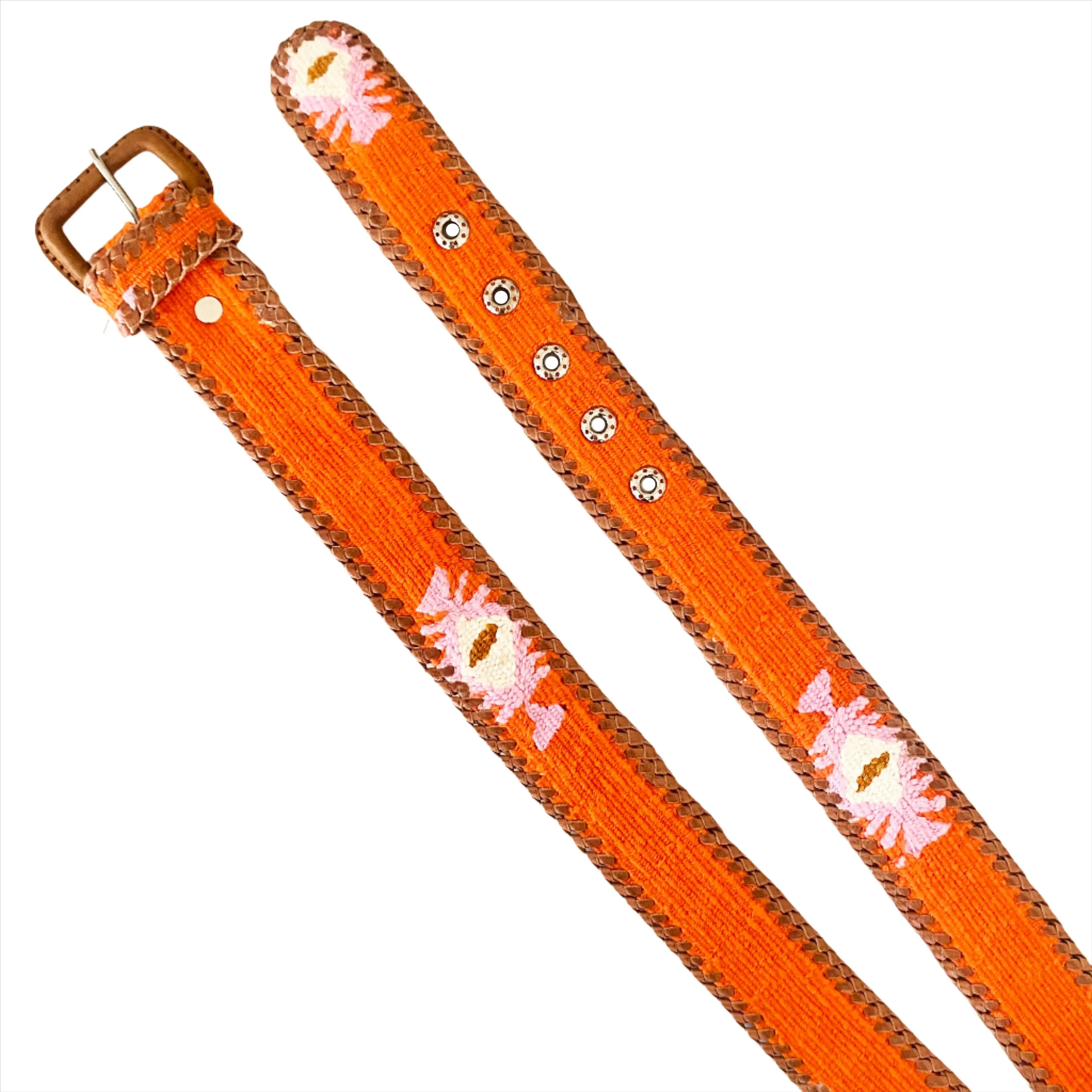 Rancho Belt - Orange, Pink, Cream, & Brown