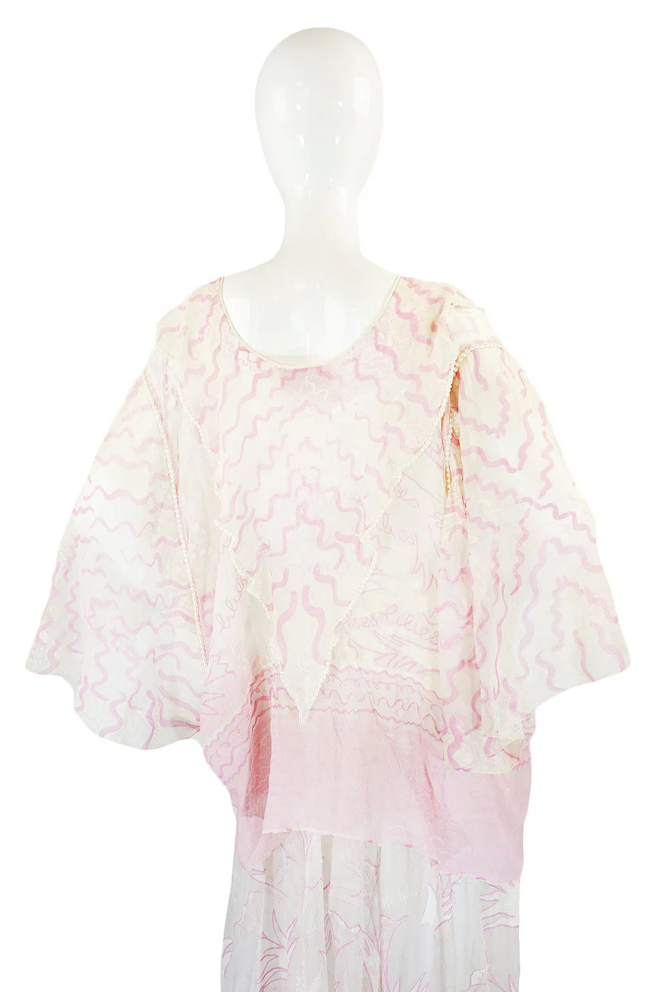 Rare 1974 Zandra Rhodes "Field of Lilies" Silk Set