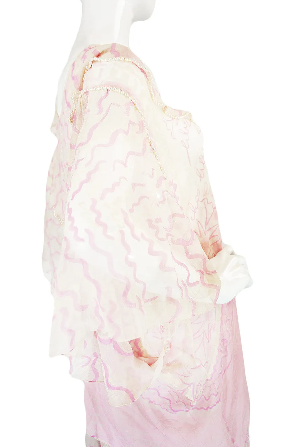 Rare 1974 Zandra Rhodes "Field of Lilies" Silk Set