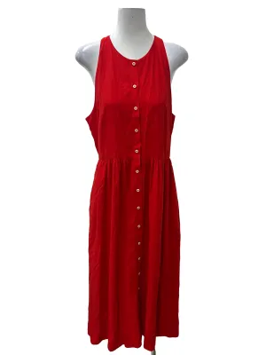 Red Button A Line Dress OSN