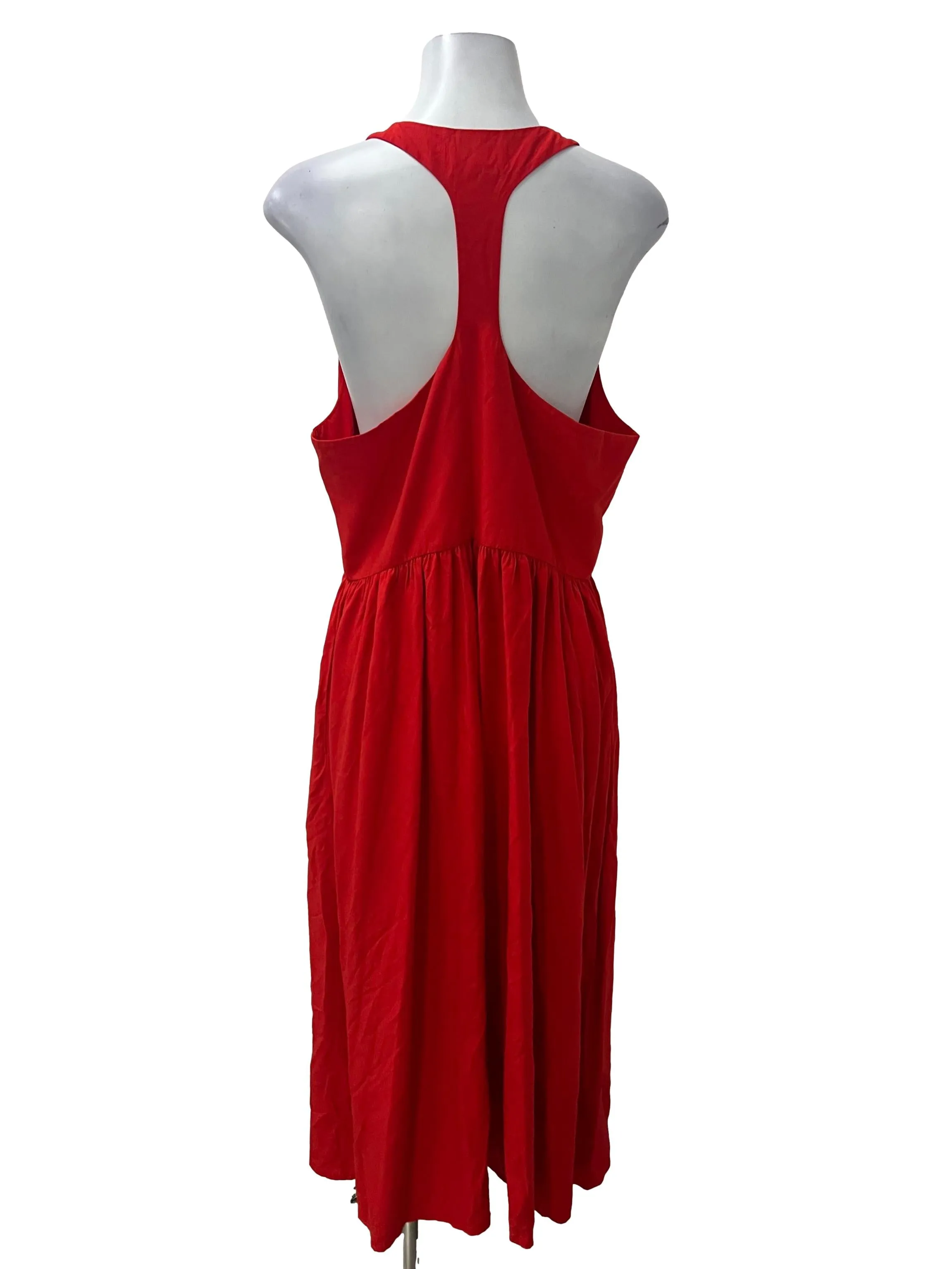Red Button A Line Dress OSN