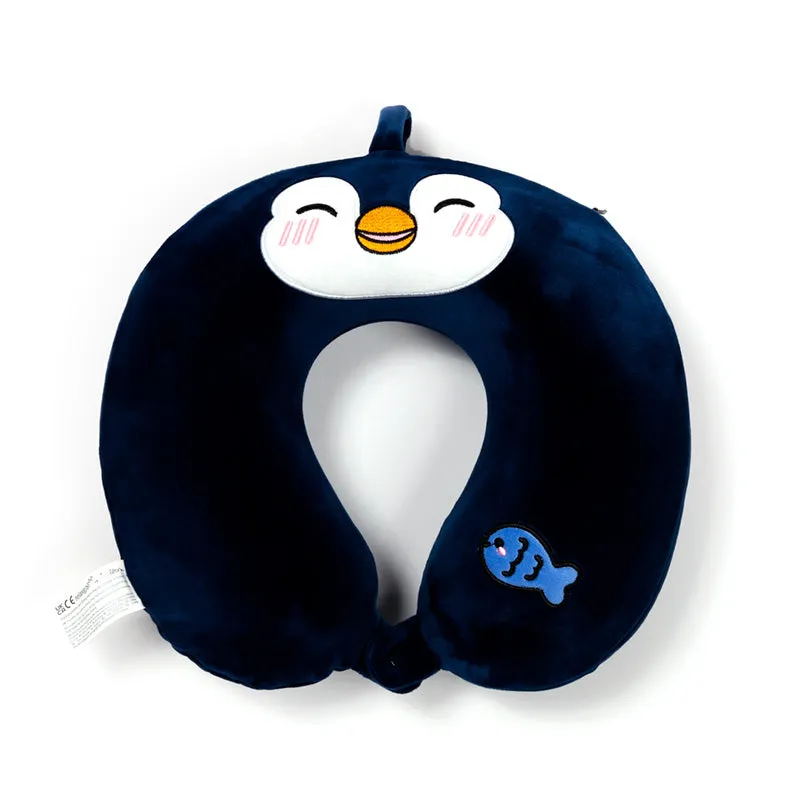 Relaxeazzz Plush Memory Foam Travel Pillow - Nico the Penguin Adoramals