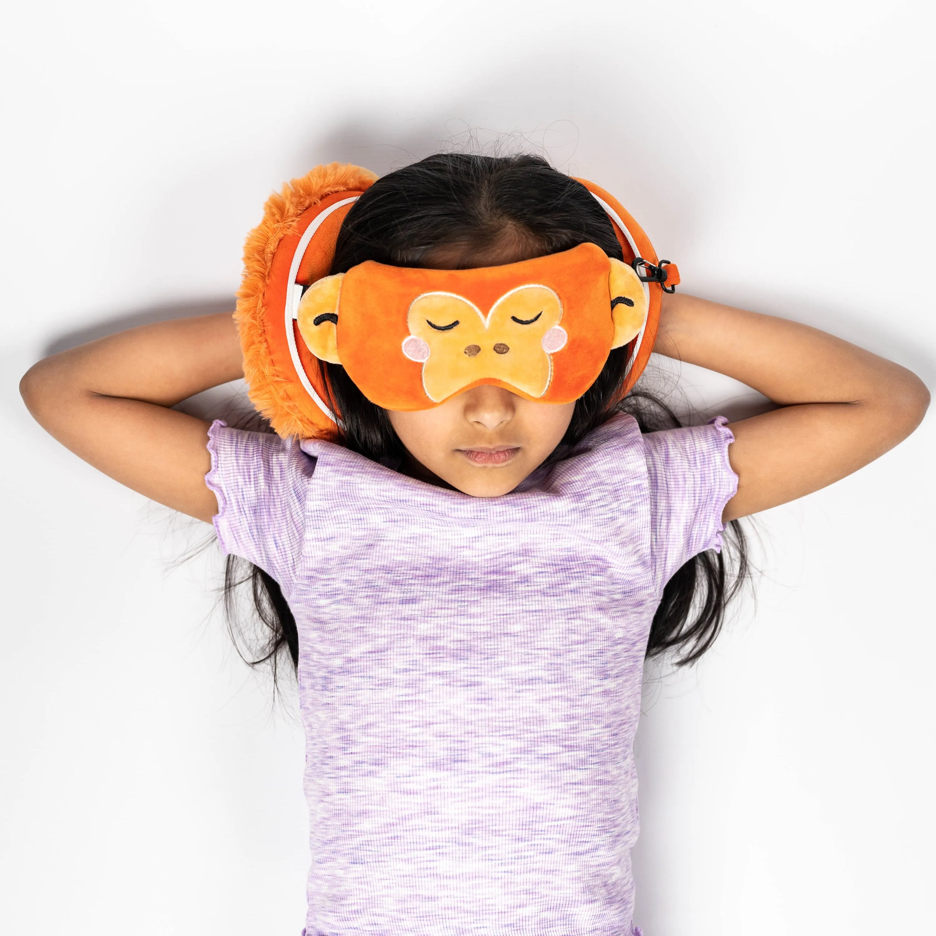Relaxeazzz Travel Pillow & Eye Mask - Adoramals Orangutan