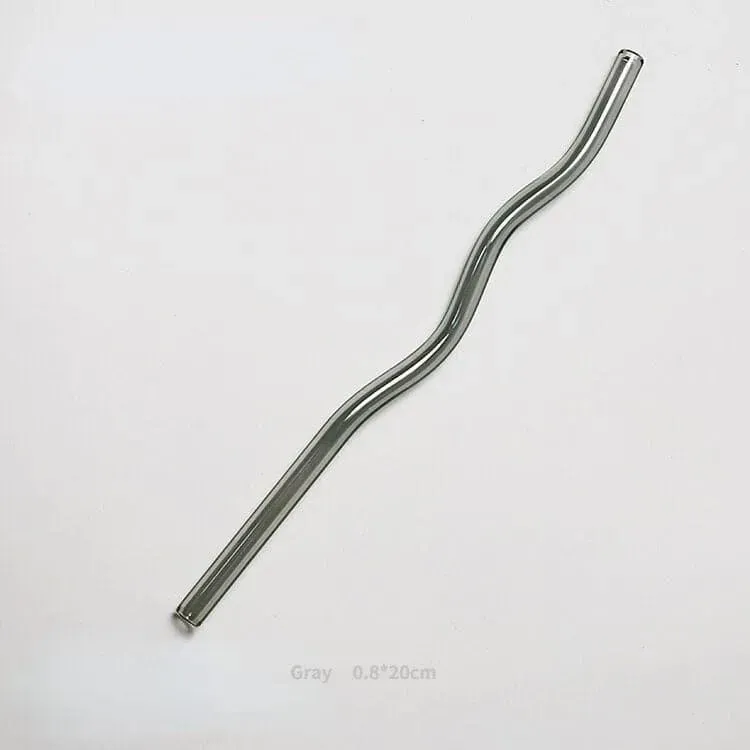 Reusable Wavy Glass Straw